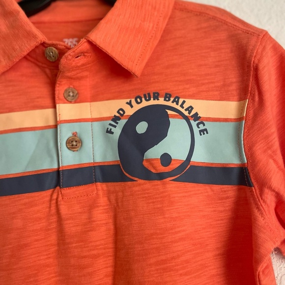 Garanimals Boys Orange Polo with Stripes Find your Balance size 6 -NWT - Picture 3 of 5